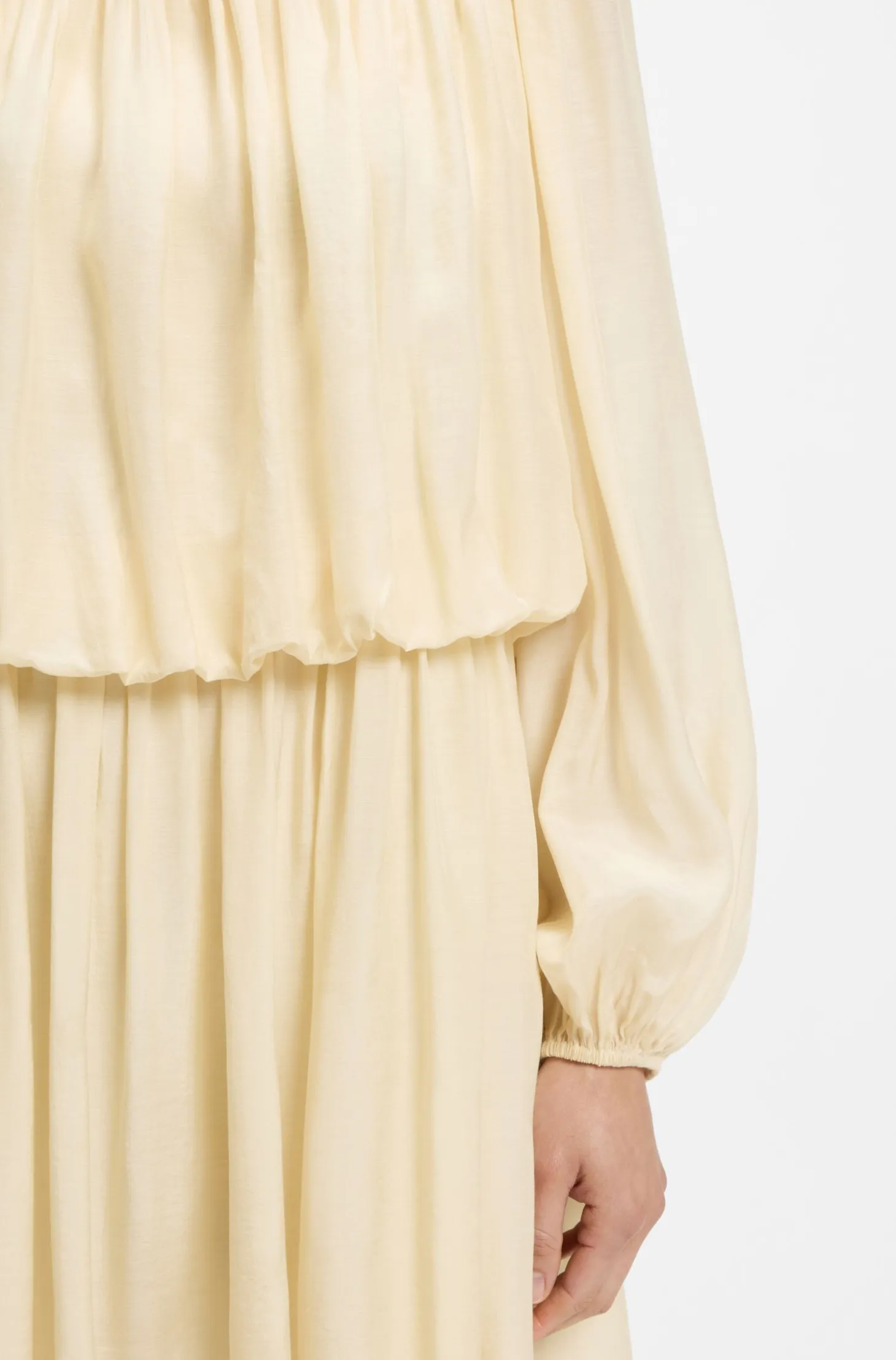 Relaxed-fit muslin dress with embroidered neckline