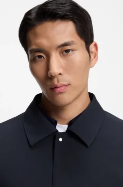 Relaxed-fit overshirt in a stretch-wool blend
