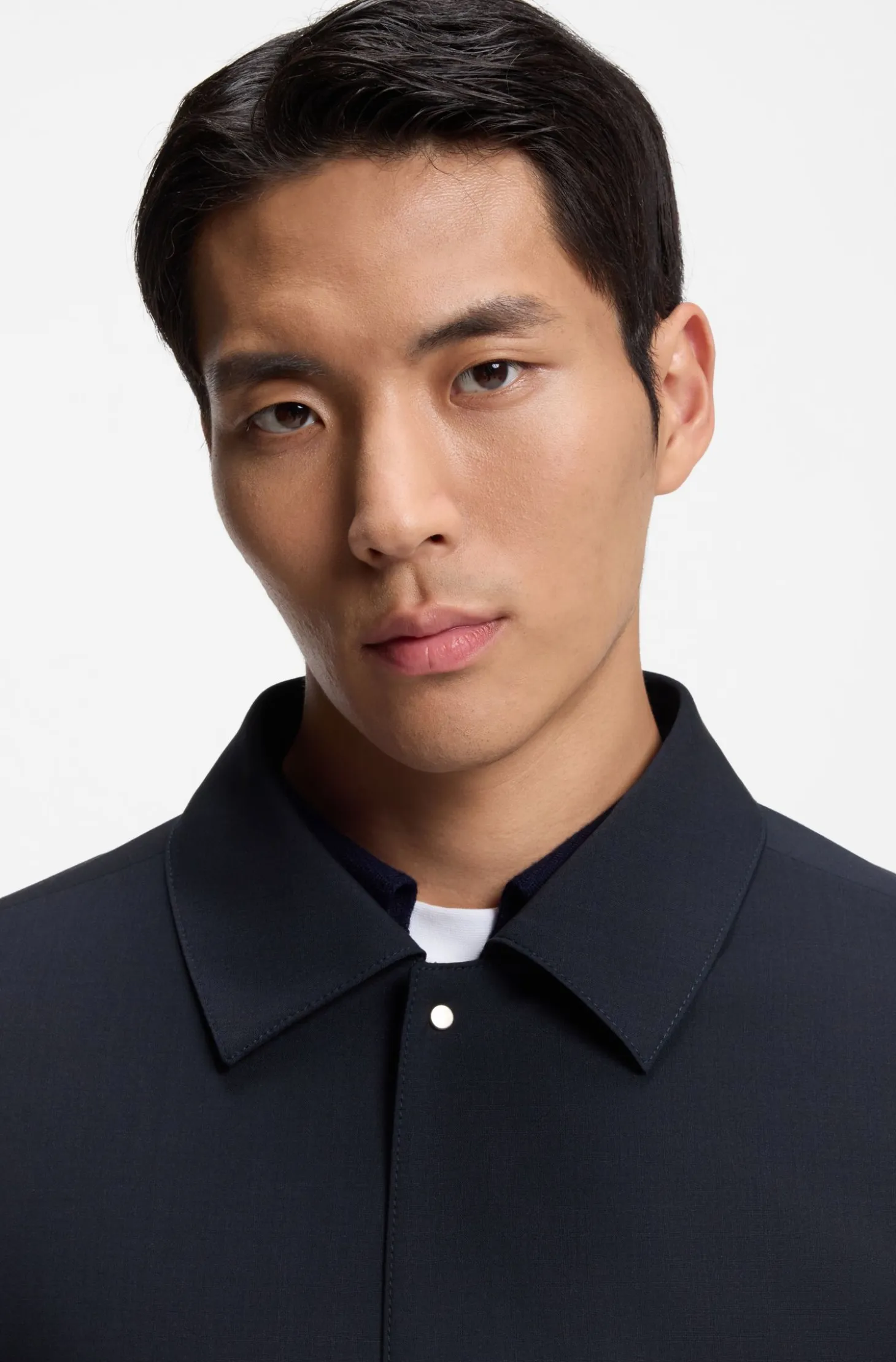 Relaxed-fit overshirt in a stretch-wool blend
