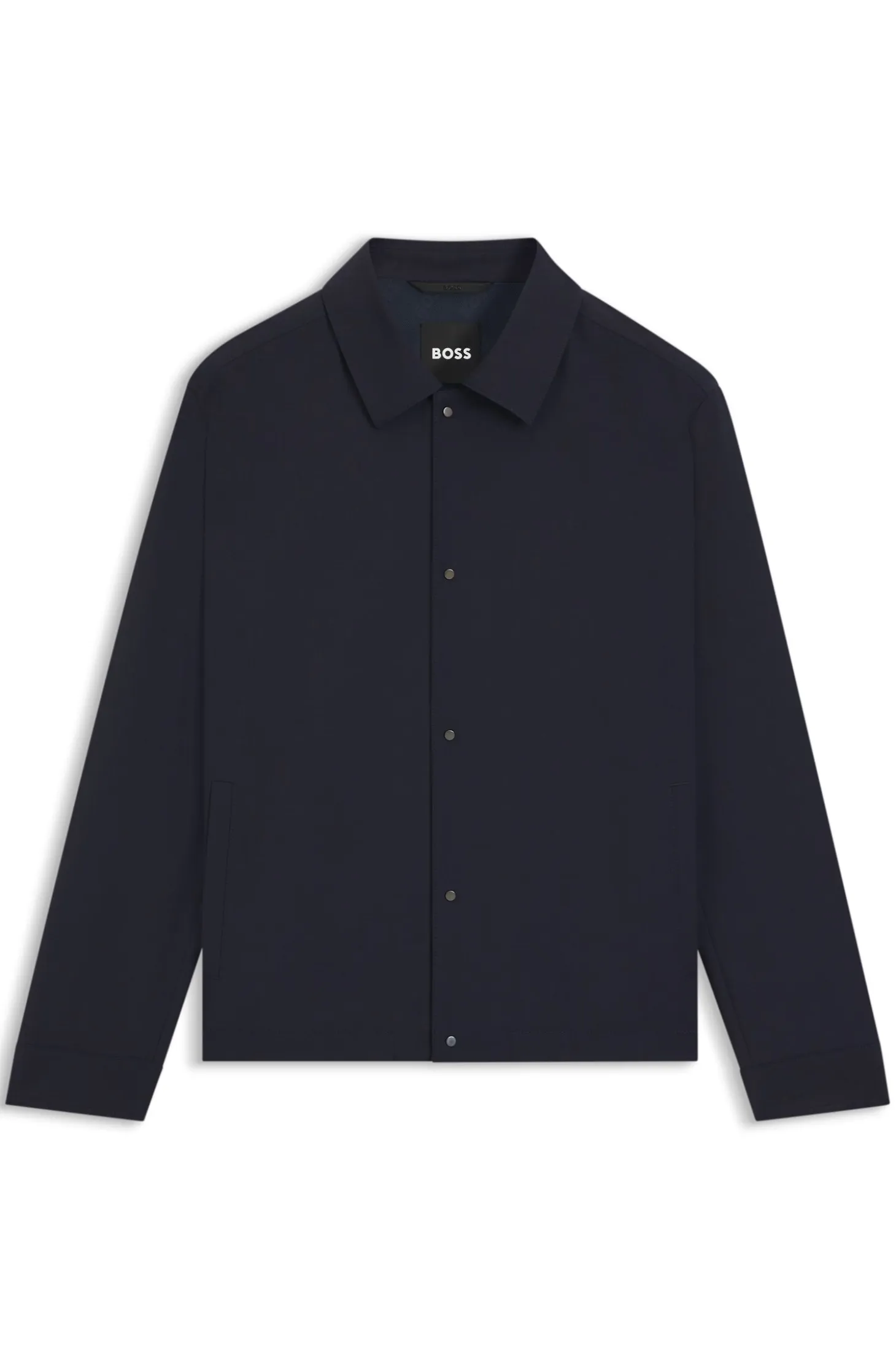 Relaxed-fit overshirt in a stretch-wool blend