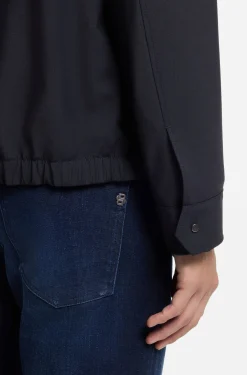 Relaxed-fit overshirt in a stretch-wool blend