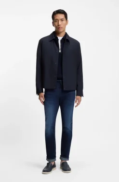 Relaxed-fit overshirt in a stretch-wool blend