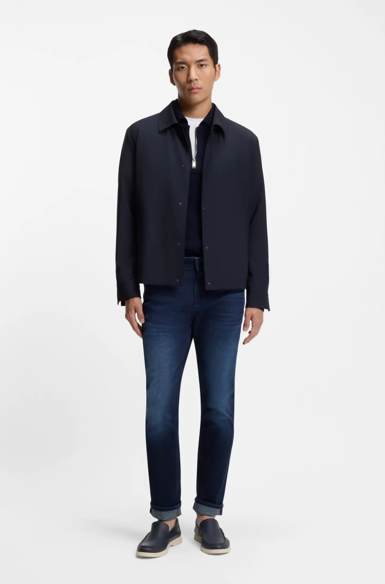 Relaxed-fit overshirt in a stretch-wool blend