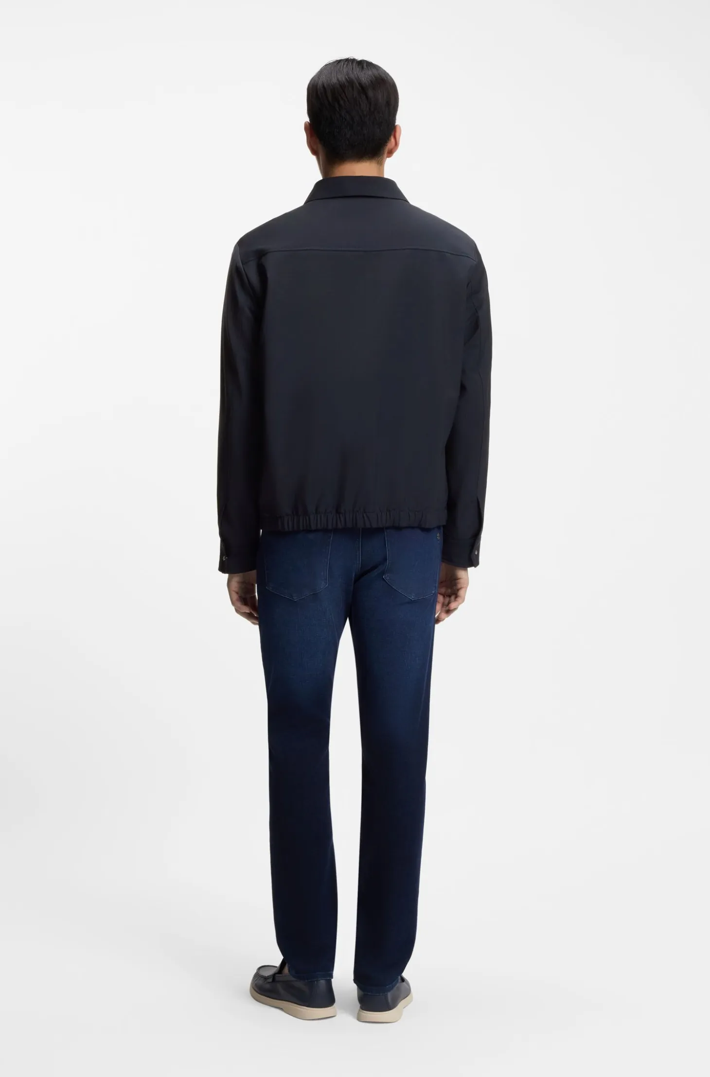 Relaxed-fit overshirt in a stretch-wool blend