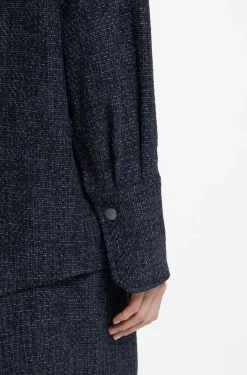 Relaxed-fit overshirt in denim-look tweed