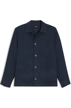 Relaxed-fit overshirt in Italian-made linen twill