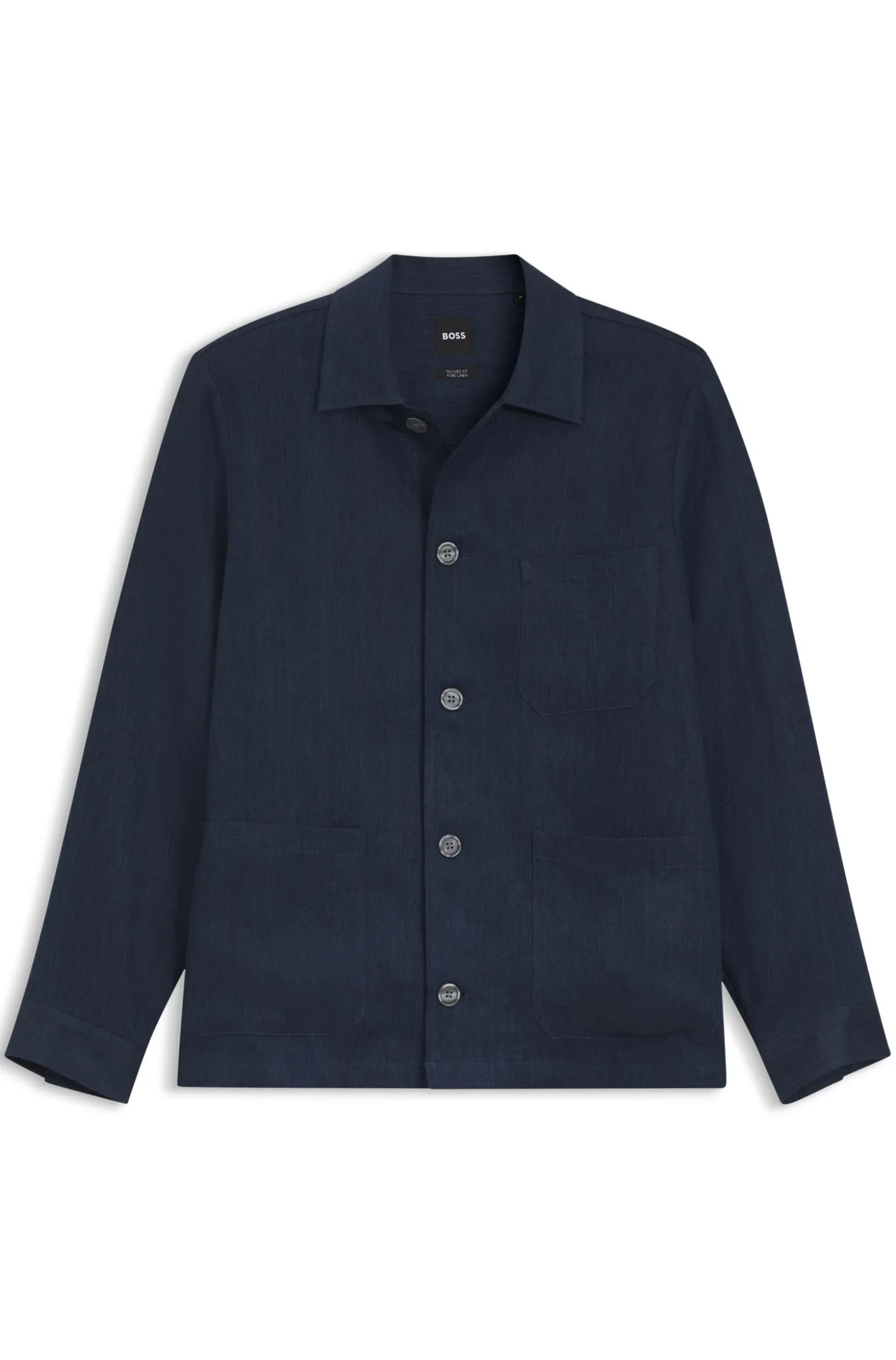 Relaxed-fit overshirt in Italian-made linen twill