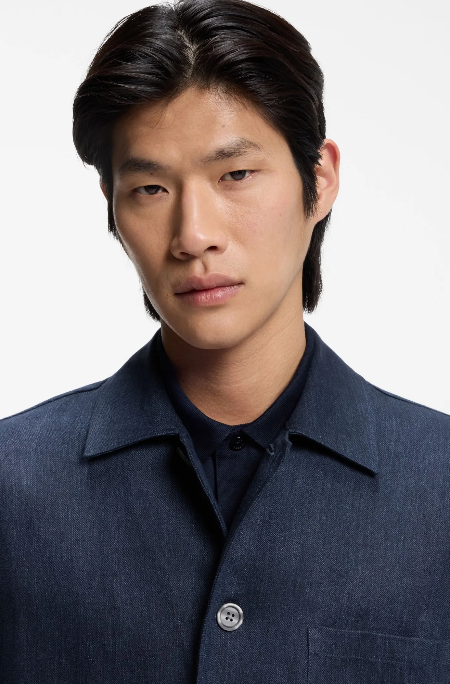 Relaxed-fit overshirt in Italian-made linen twill