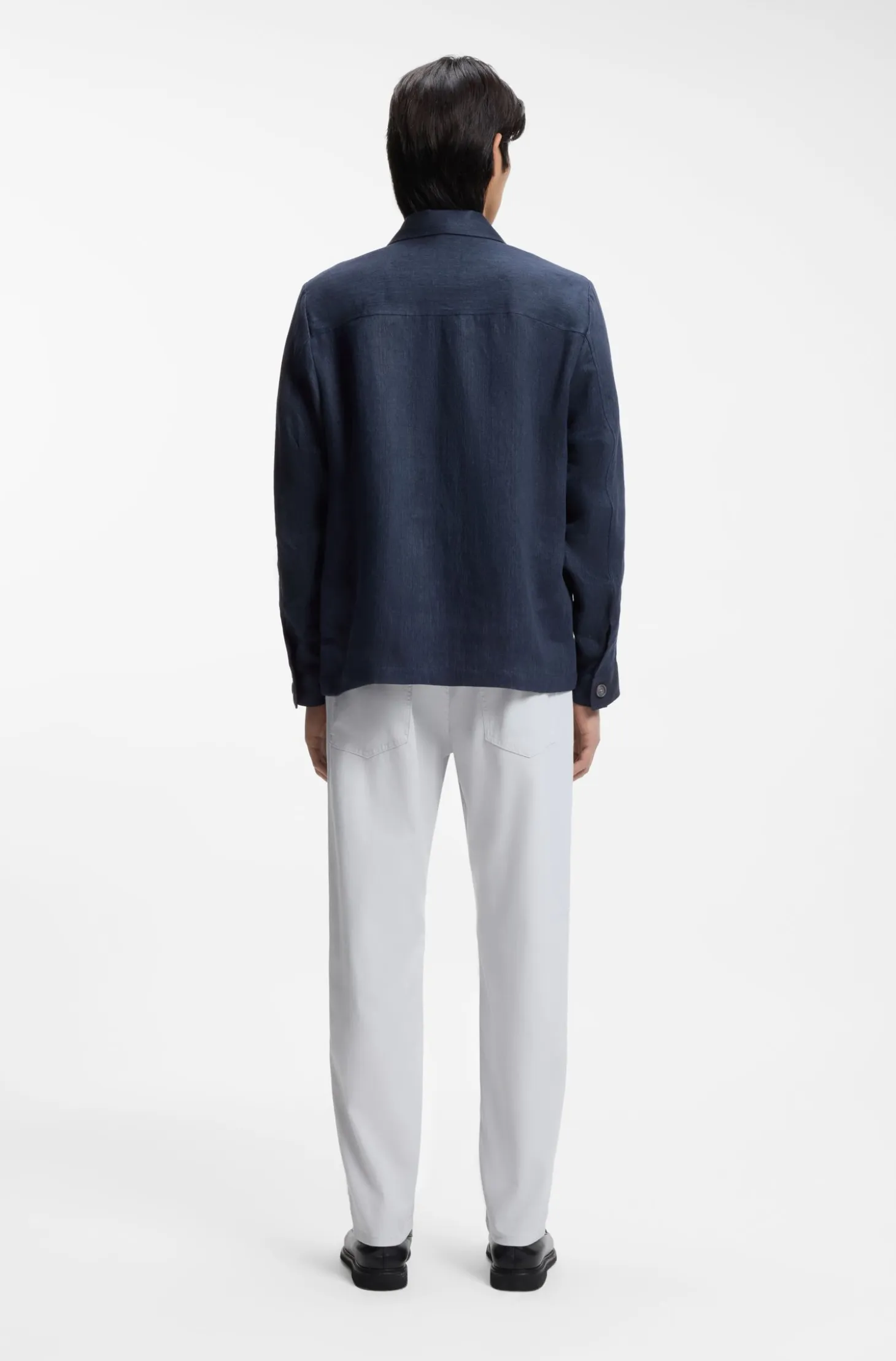 Relaxed-fit overshirt in Italian-made linen twill