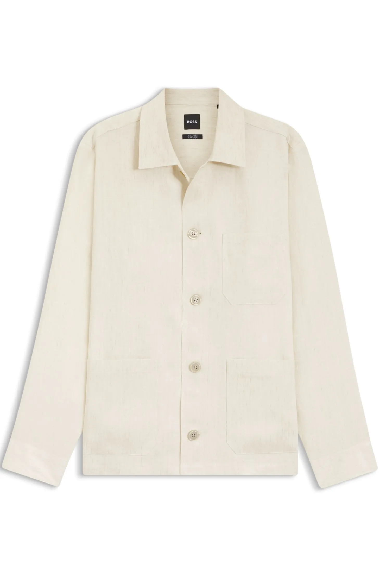 Relaxed-fit overshirt in Italian-made linen twill