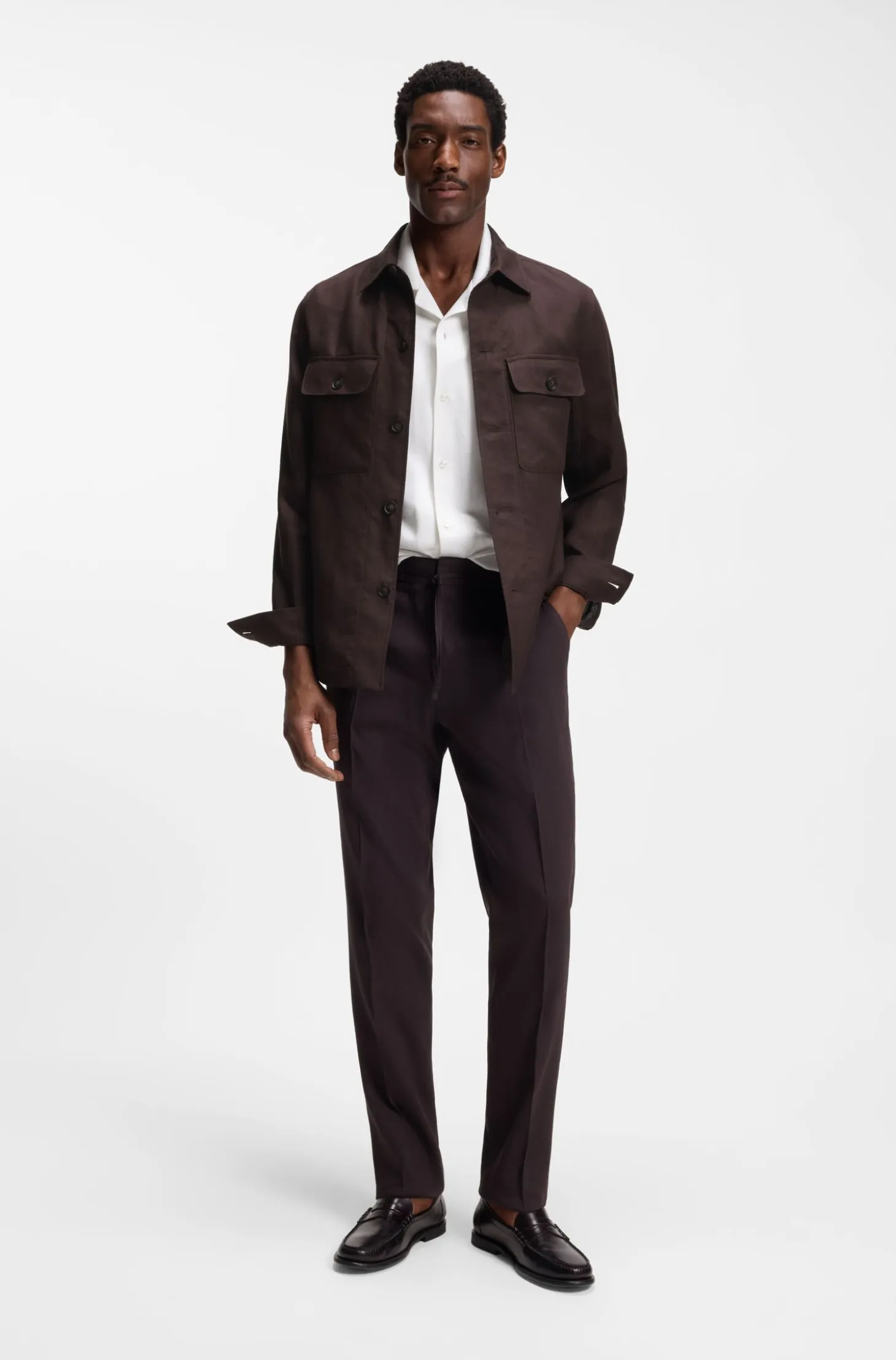 Relaxed-fit overshirt in linen