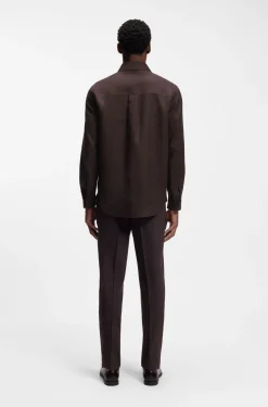 Relaxed-fit overshirt in linen