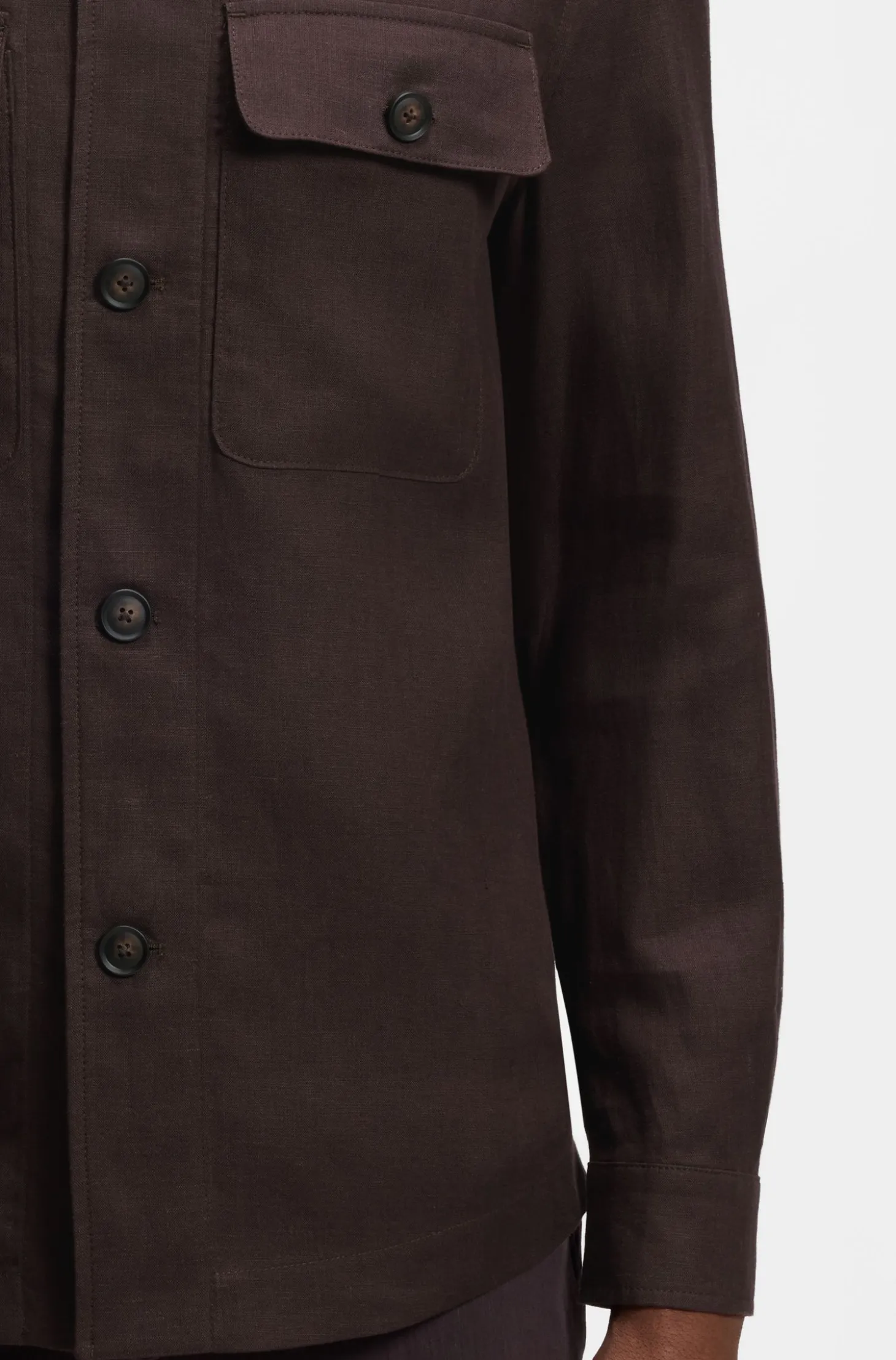Relaxed-fit overshirt in linen