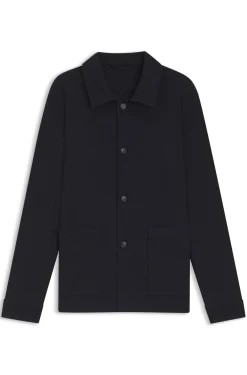 Relaxed-fit overshirt in performance-stretch fabric