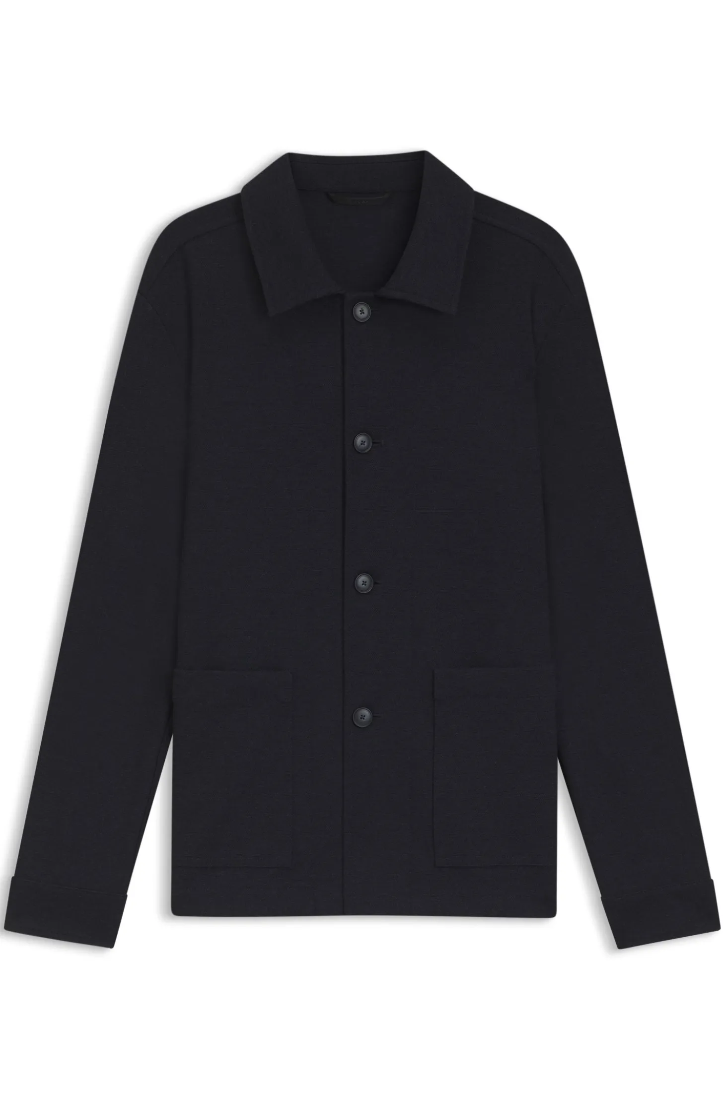 Relaxed-fit overshirt in performance-stretch fabric