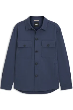 Relaxed-fit overshirt in stretch-cotton twill