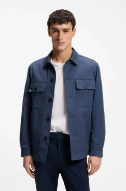Relaxed-fit overshirt in stretch-cotton twill