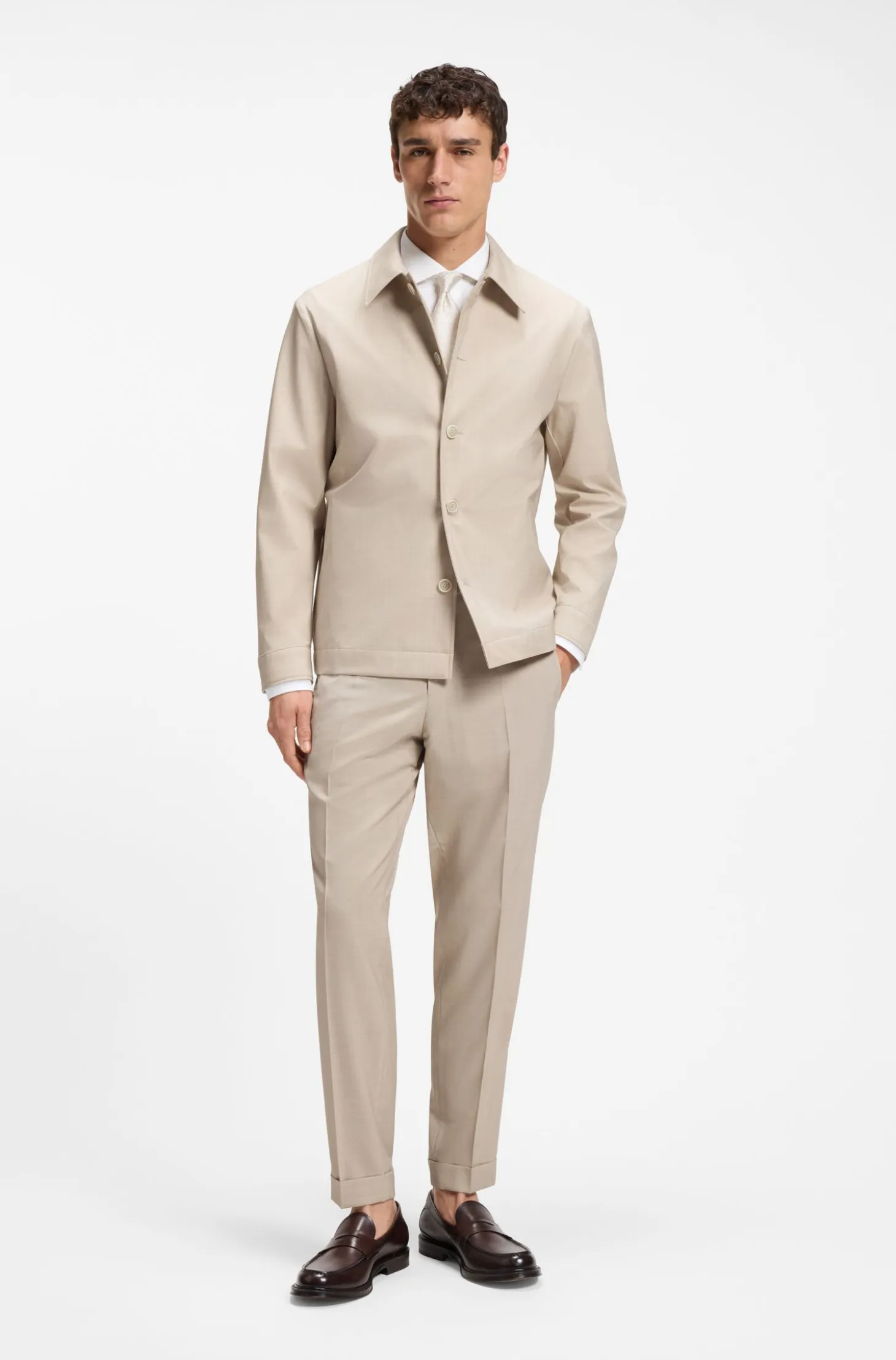 Relaxed-fit overshirt in three-layer fabric