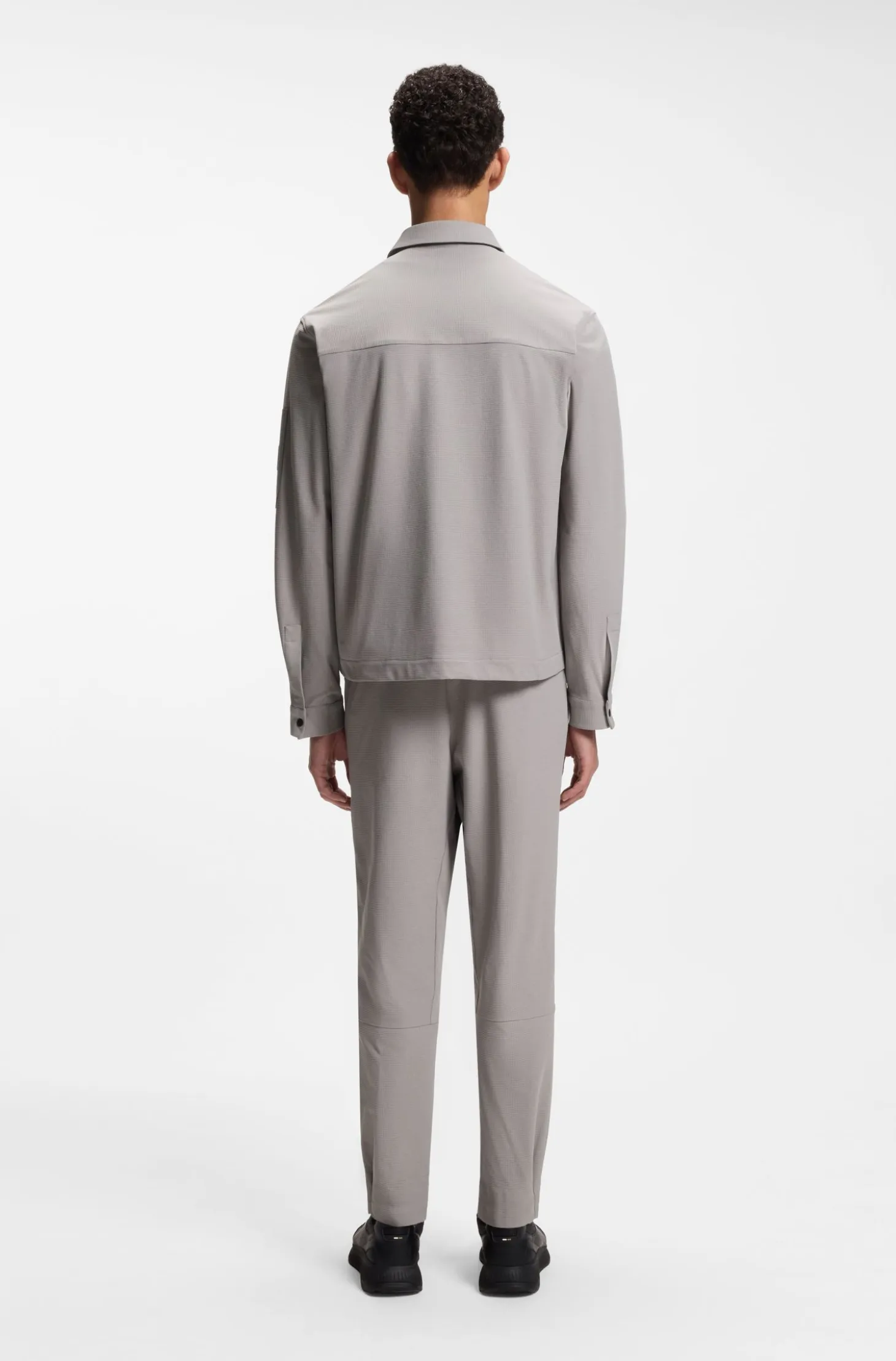 Relaxed-fit overshirt in waffle fabric