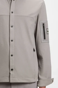 Relaxed-fit overshirt in waffle fabric