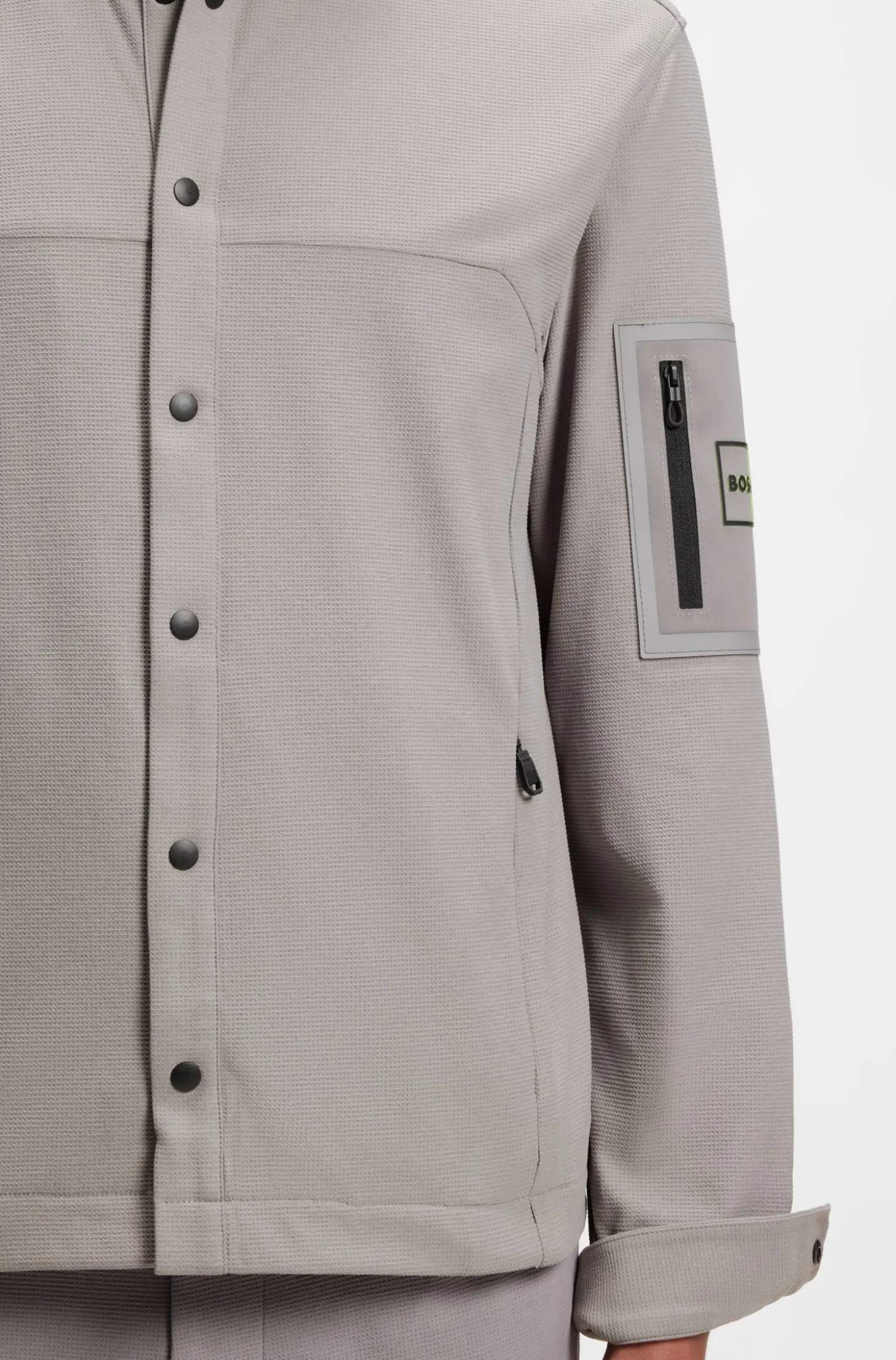 Relaxed-fit overshirt in waffle fabric