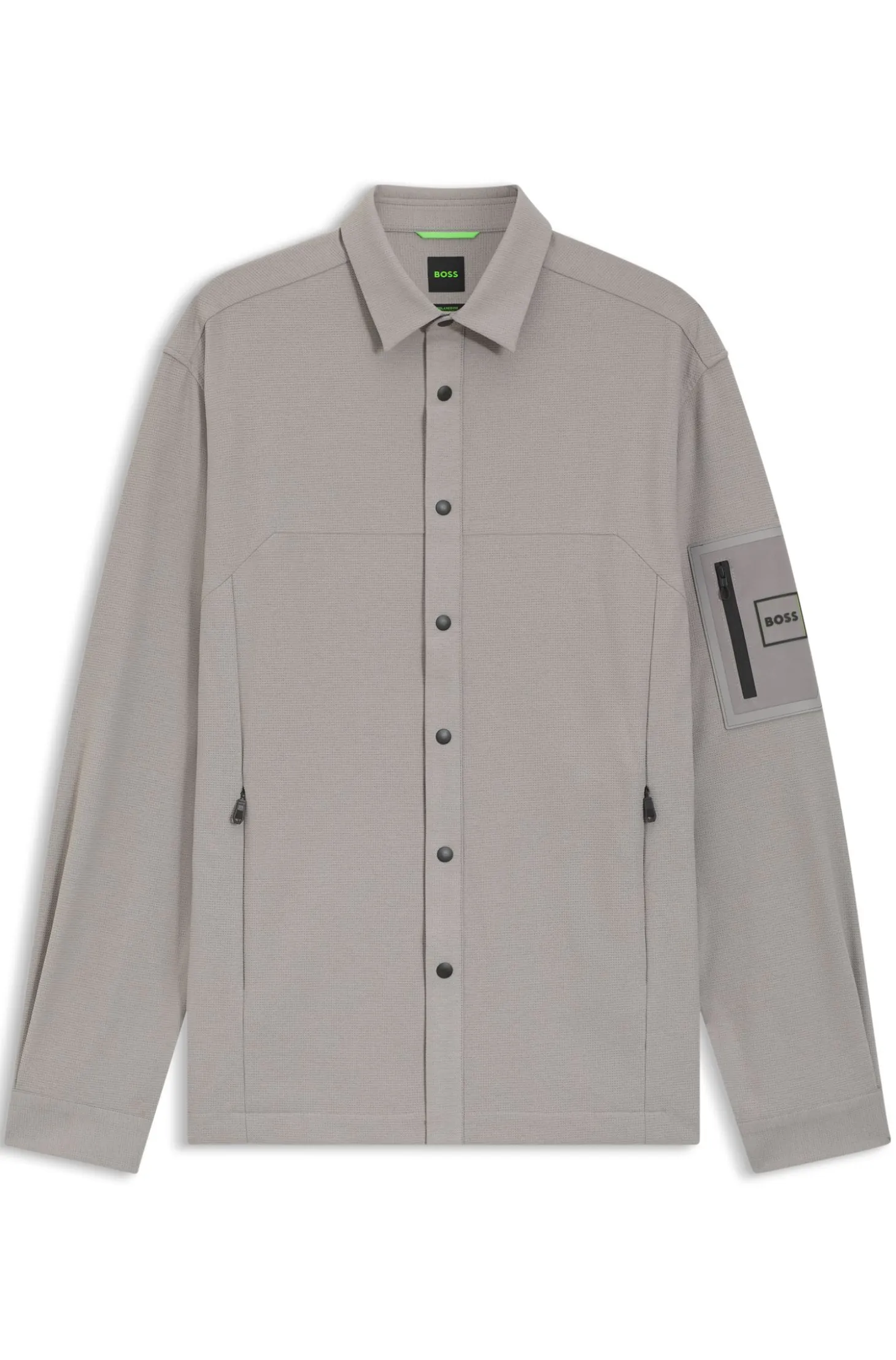 Relaxed-fit overshirt in waffle fabric