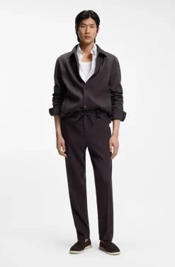 Relaxed-fit overshirt in washable Tech Linen