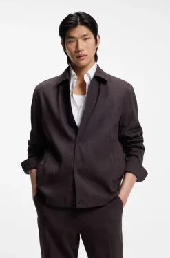 Relaxed-fit overshirt in washable Tech Linen