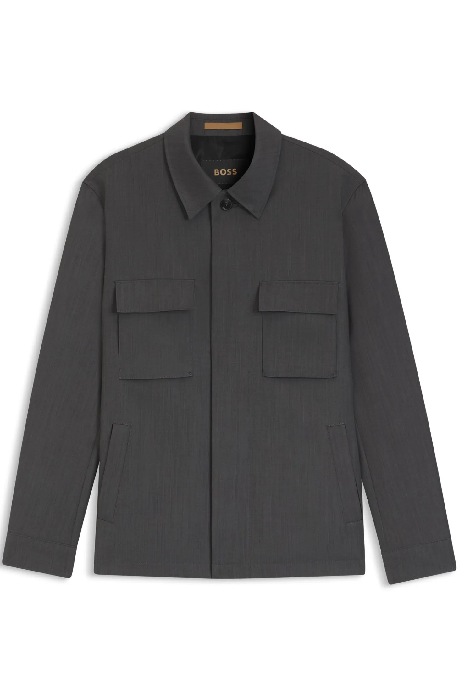 Relaxed-fit overshirt in water-repellent wool