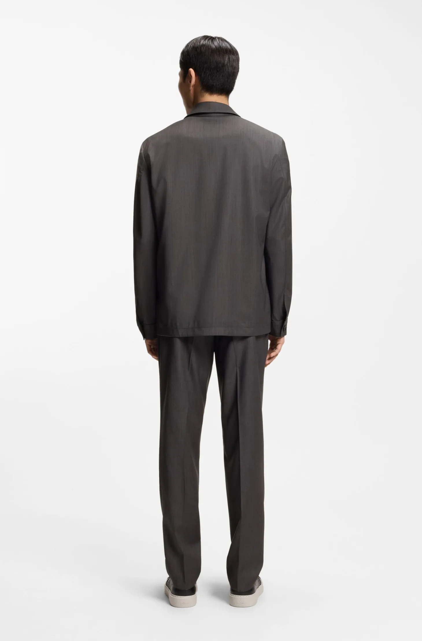 Relaxed-fit overshirt in water-repellent wool