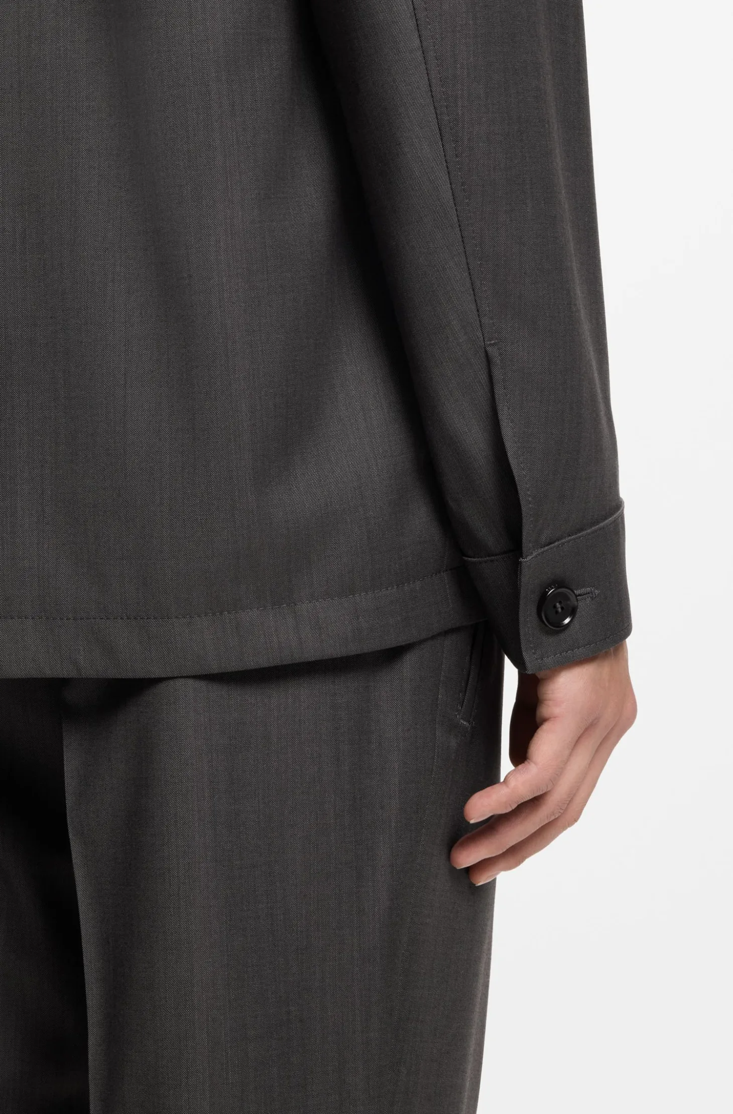 Relaxed-fit overshirt in water-repellent wool