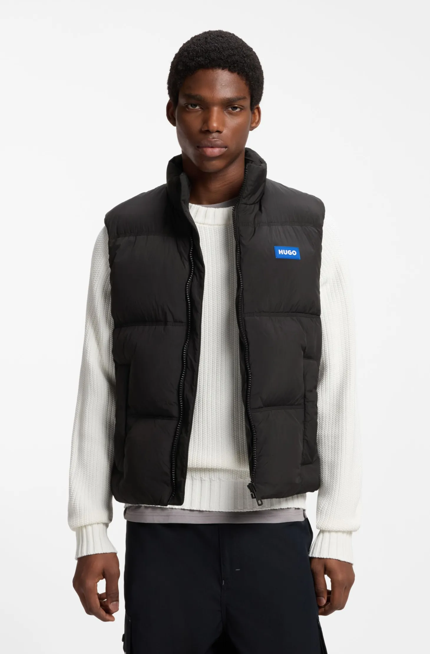 Relaxed-fit padded gilet with logo badge