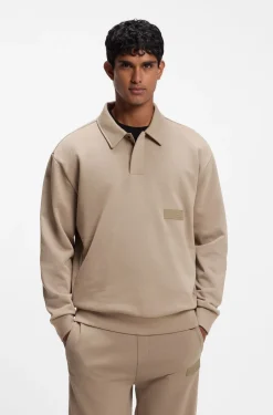 Relaxed-fit polo sweatshirt in French Terry