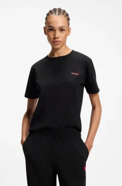 Relaxed-fit pyjama top in stretch cotton
