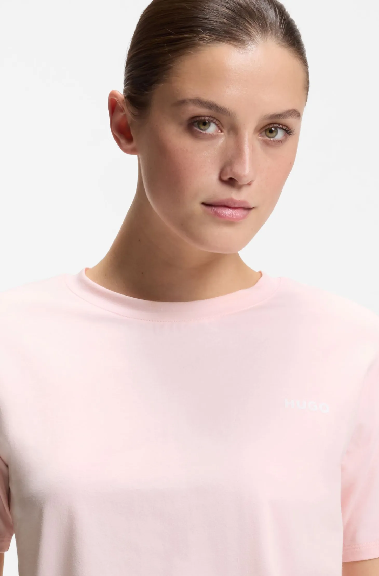 Relaxed-fit pyjama top in stretch cotton