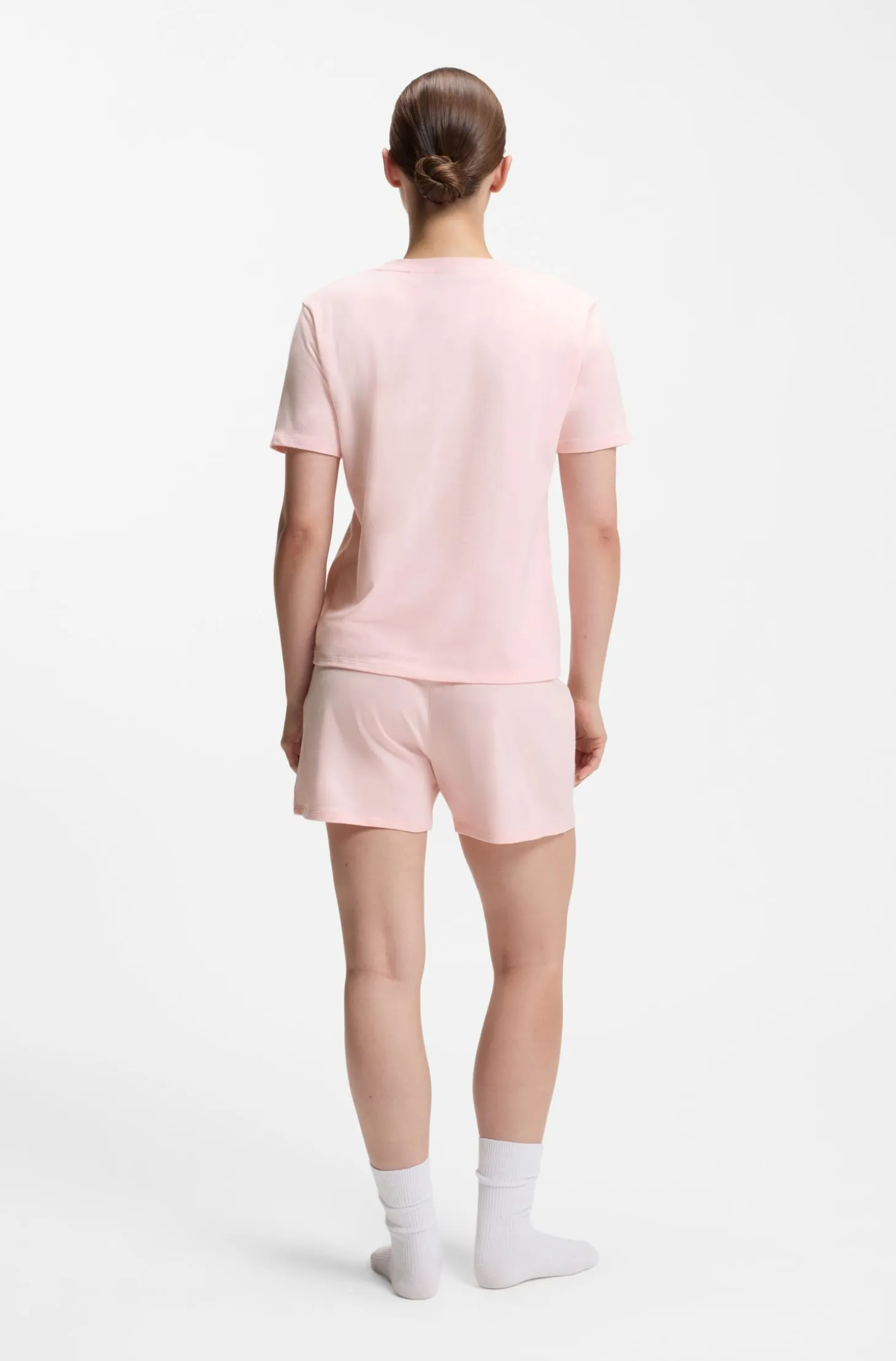Relaxed-fit pyjama top in stretch cotton