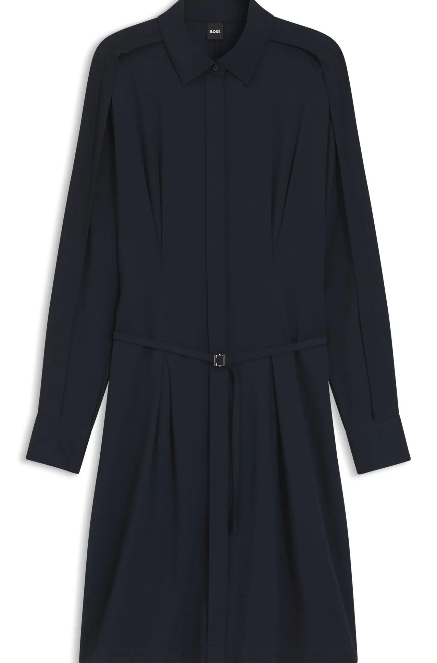 Relaxed-fit shirt dress with detachable belt