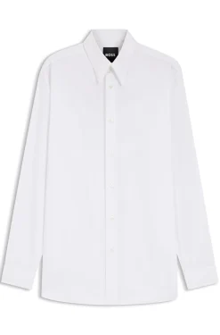 Relaxed-fit shirt in cotton poplin with point collar