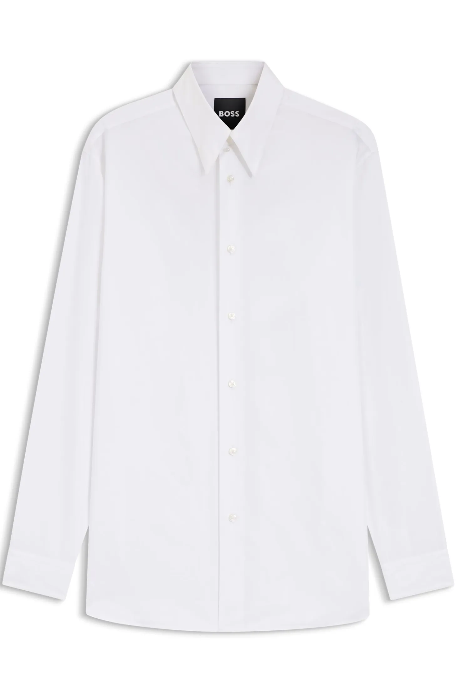 Relaxed-fit shirt in cotton poplin with point collar