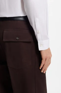 Relaxed-fit shirt in cotton poplin with point collar