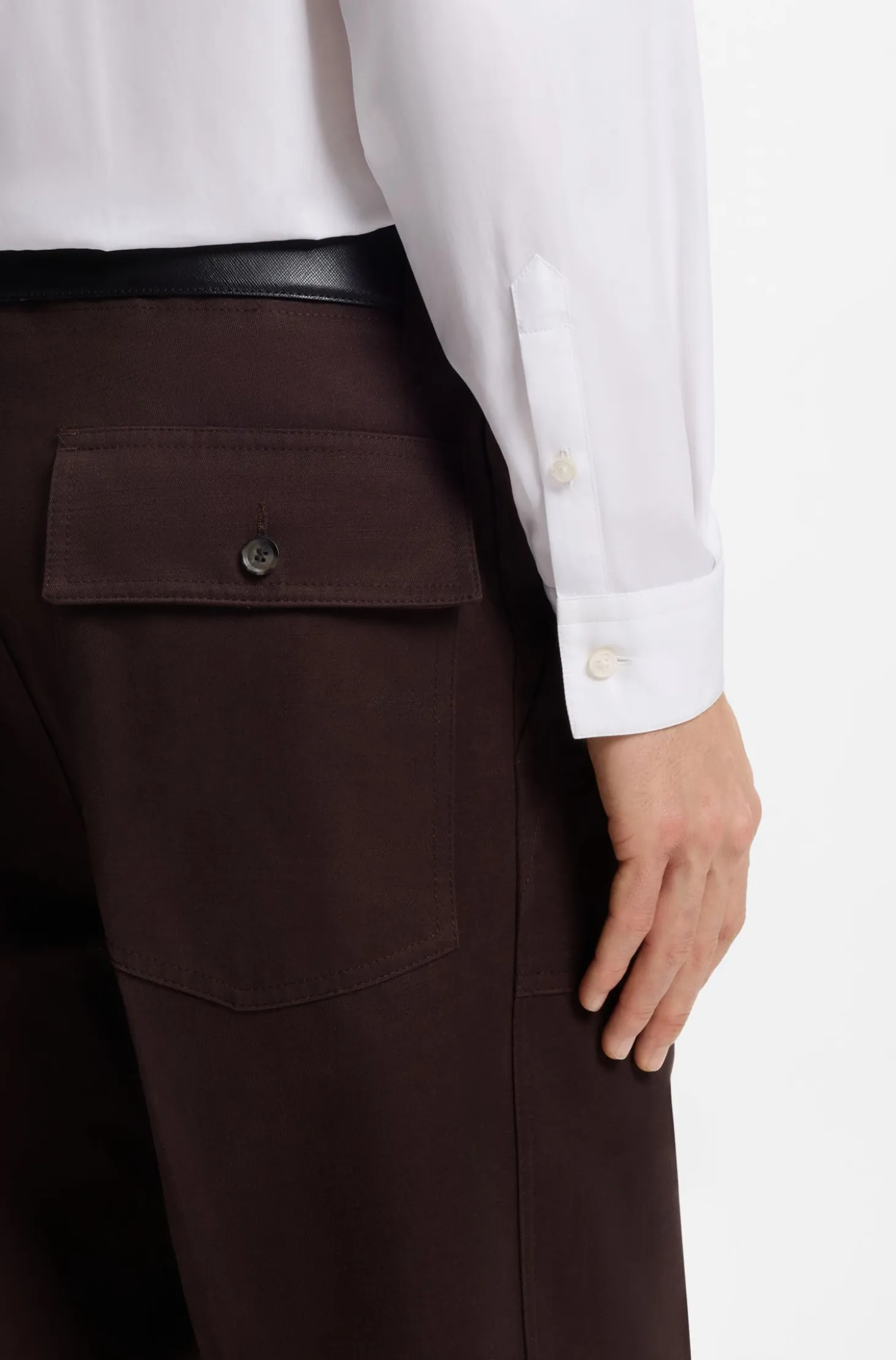 Relaxed-fit shirt in cotton poplin with point collar