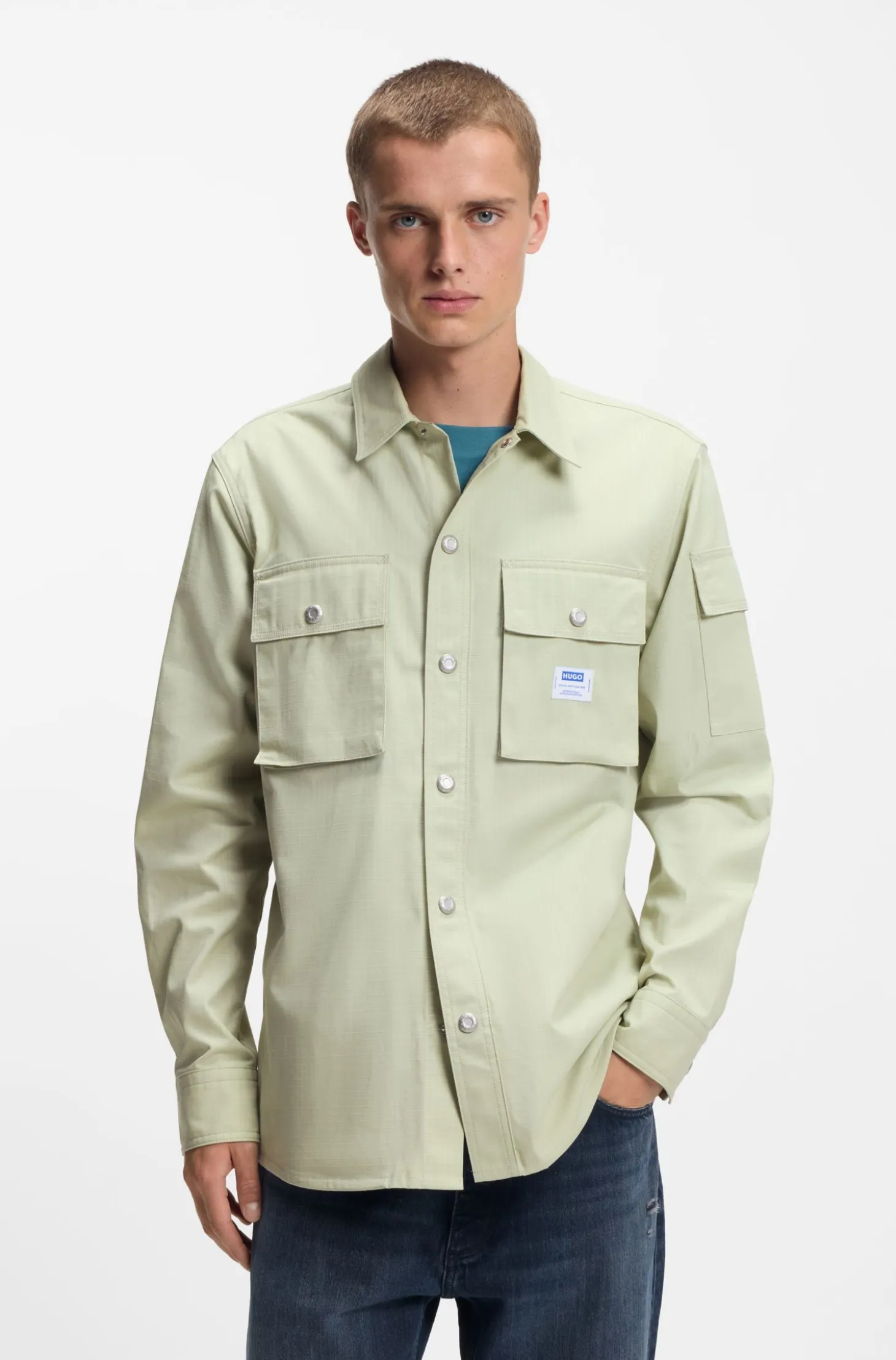 Relaxed-fit shirt in cotton ripstop