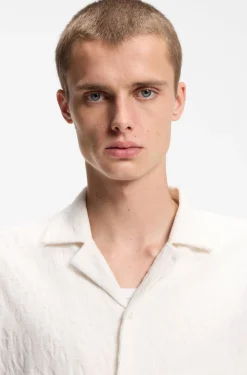 Relaxed-fit shirt in jacquard cotton towelling
