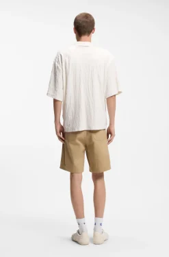 Relaxed-fit shirt in jacquard cotton towelling