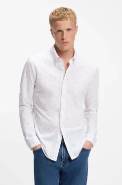 Relaxed-fit shirt in printed cotton jersey