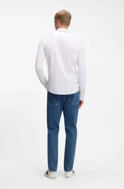 Relaxed-fit shirt in printed cotton jersey