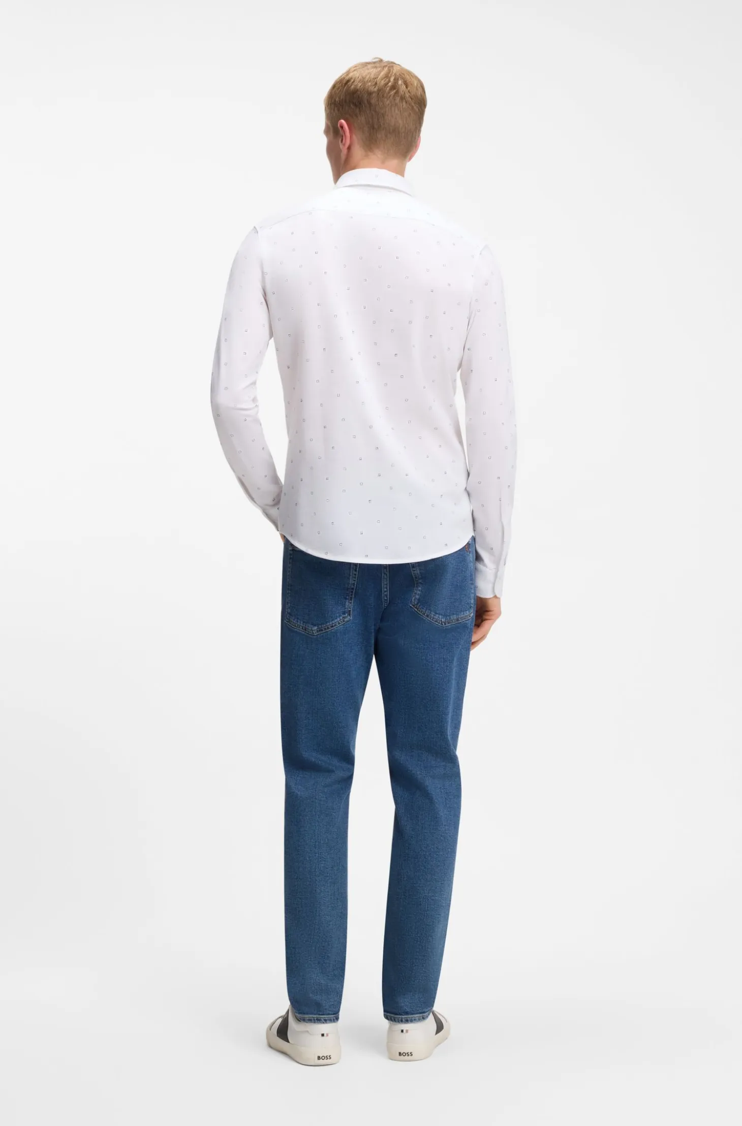 Relaxed-fit shirt in printed cotton jersey