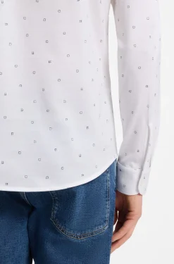 Relaxed-fit shirt in printed cotton jersey