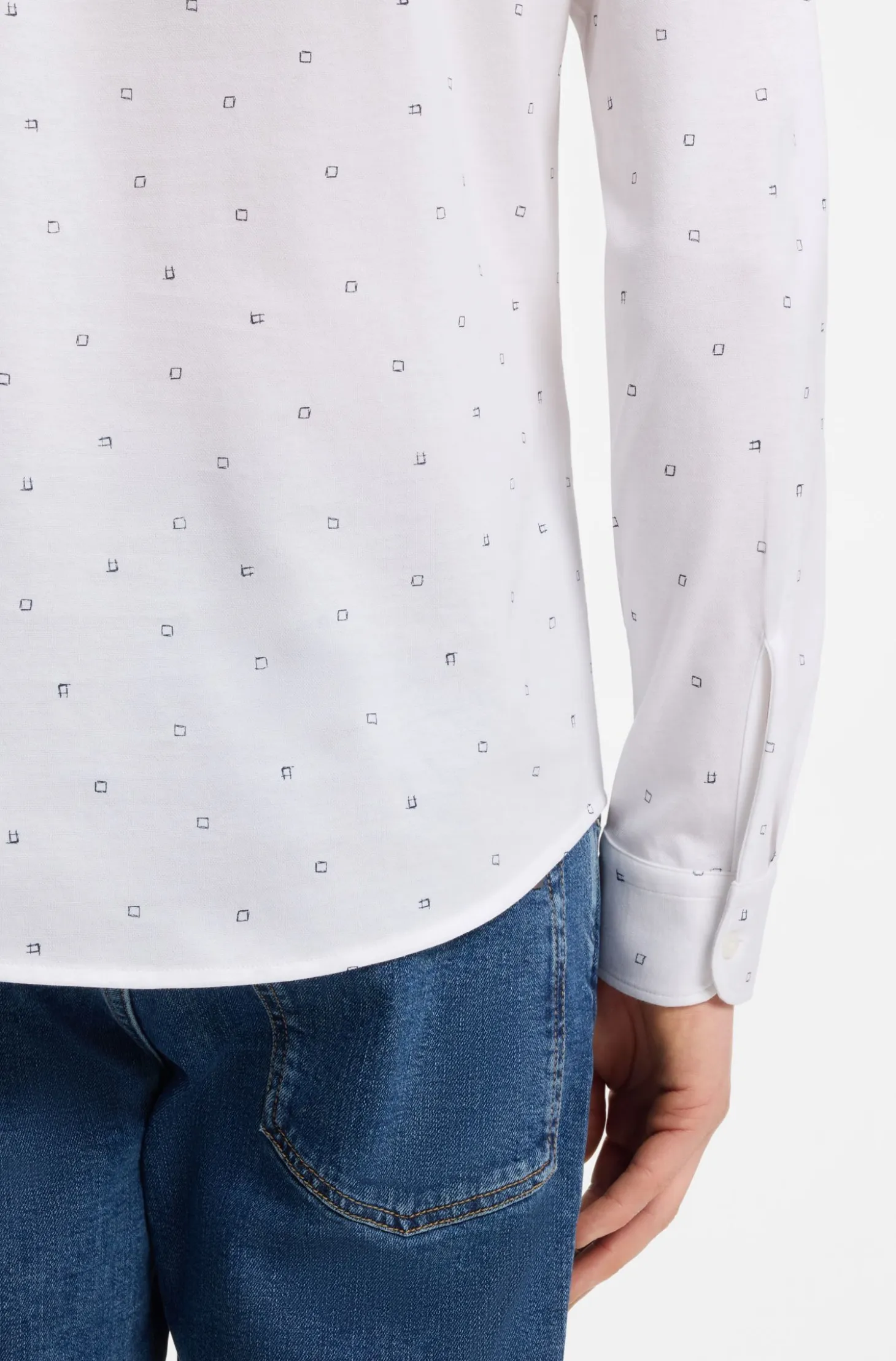 Relaxed-fit shirt in printed cotton jersey