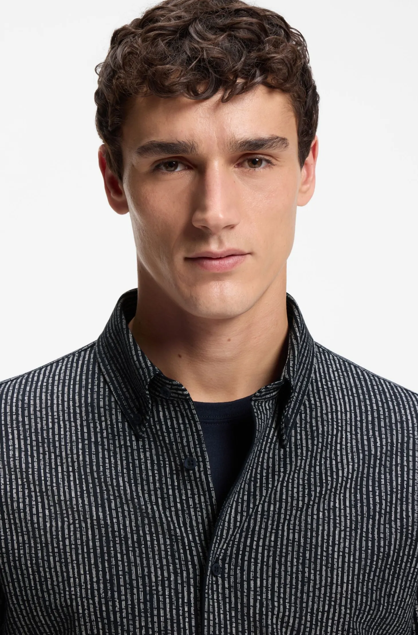Relaxed-fit shirt in printed cotton jersey